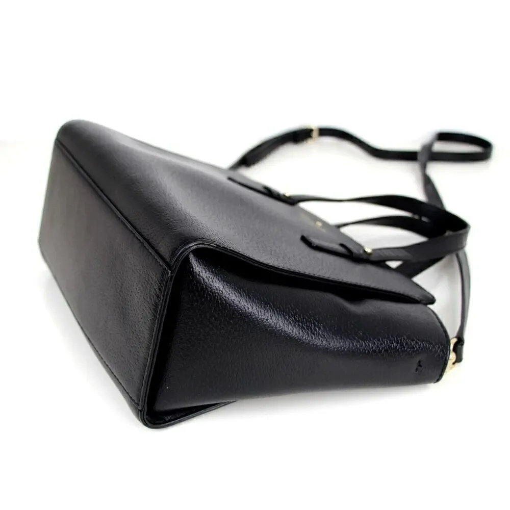 kate spade NY BLACK GENUINE LEATHER SHOULDER BAG X-BODY SATCHEL HANDBAG PURSE